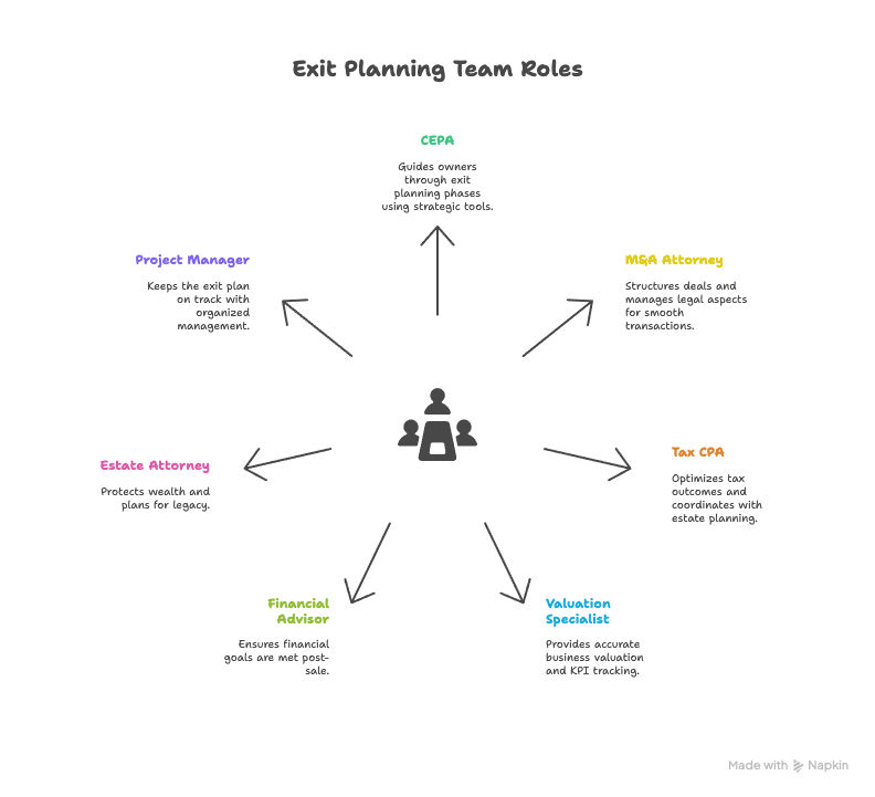 7 Must-Have Roles on an Exit Planning Transition Team - visual selection