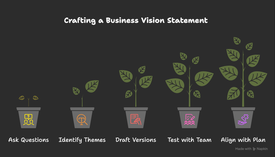 How to write a business vision statement (step-by-step) - visual selection