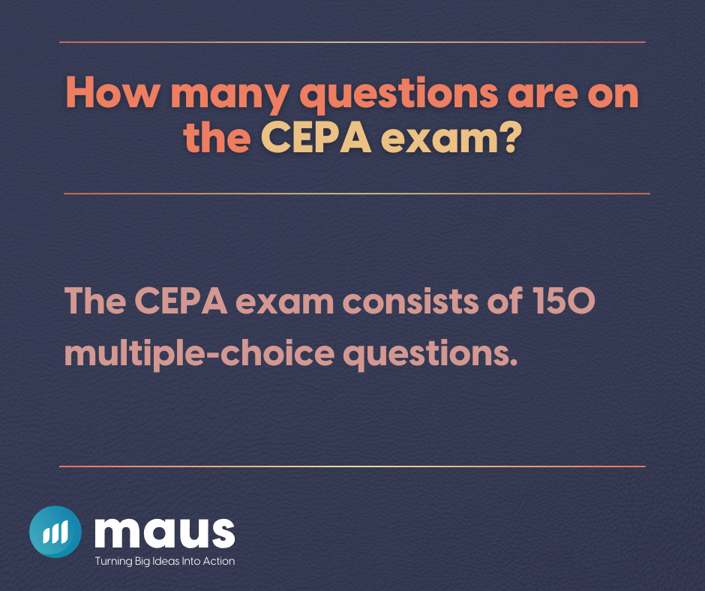How many questions are on the CEPA exam?